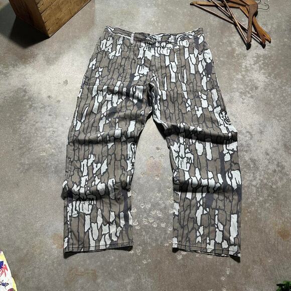 Vintage Trebark Lightweight Camo Pants 38" Adjustable Waist Camouflage Baggy - Picture 1 of 2
